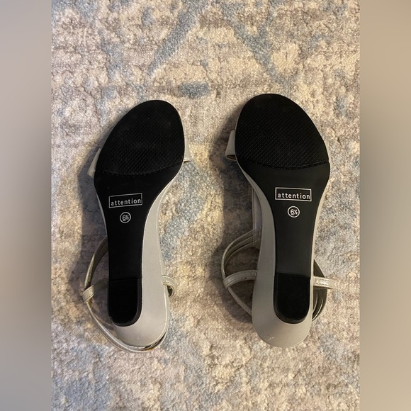 Size 6.5 Attention Silver Rhinestone Wedge Sandals - Picture 6 of 14